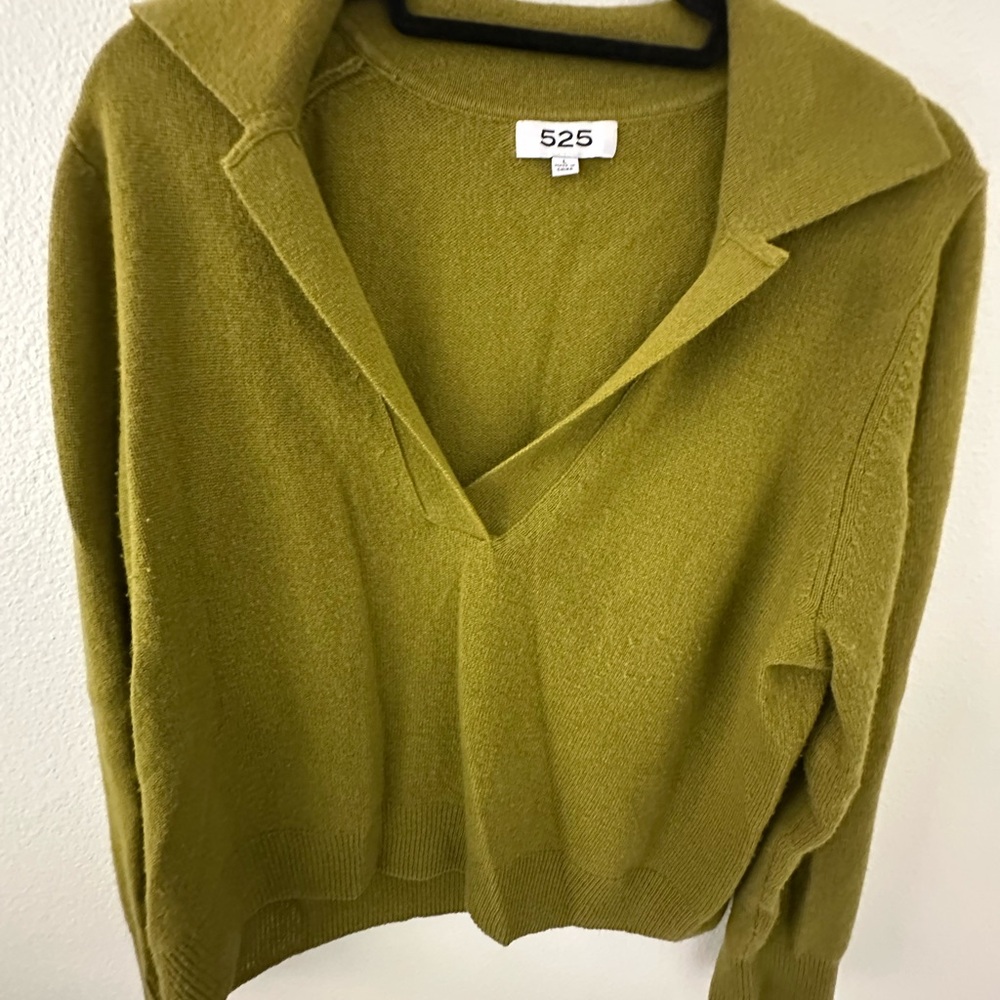 525 America Cashmere Olive Sweater